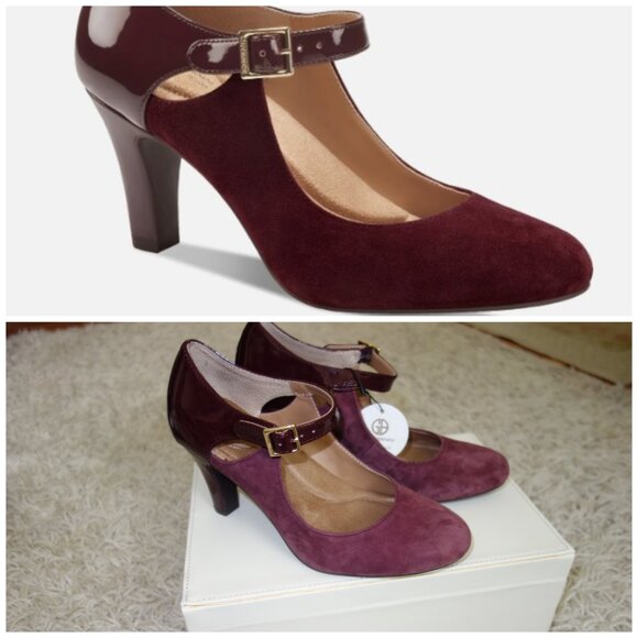 GIANI BERNINI Velmah Memory Foam Mary Jane Pumps - Size 6M - Wine - Picture 1 of 14